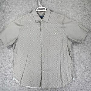 Batik Bay Mens Size L Gray Button Up‎  Short Sleeve Hawaiian Shirt Geometric